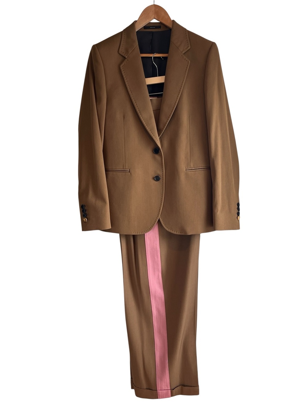 Paul Smith wool suit stripe wide leg pleated pants & blazer excellent condition